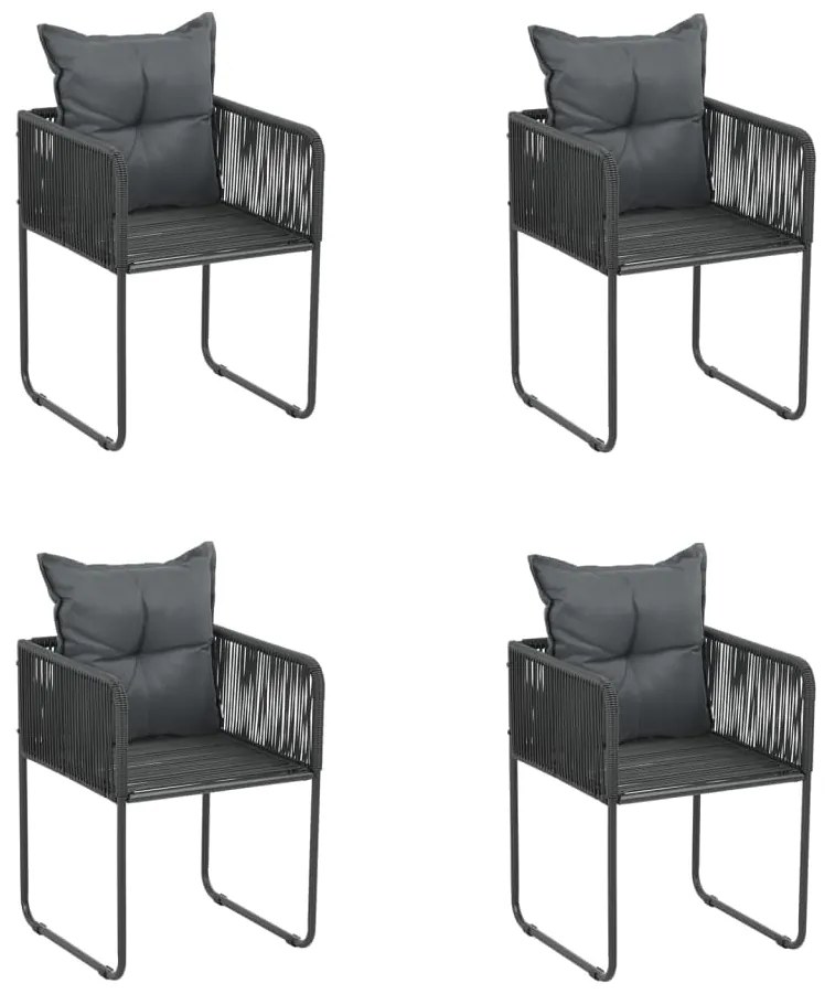 vidaXL Σετ Τραπεζαρίας Κήπου 5 Τεμαχίων Μαύρο