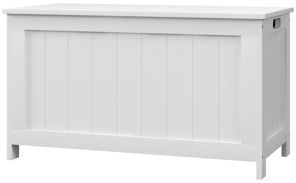 HOMCOM Κουτί αποθήκευσης, Σεντούκι παιχνιδιών, MDF, 2 λαβές, 81 x 40 x 46 cm, Λευκό