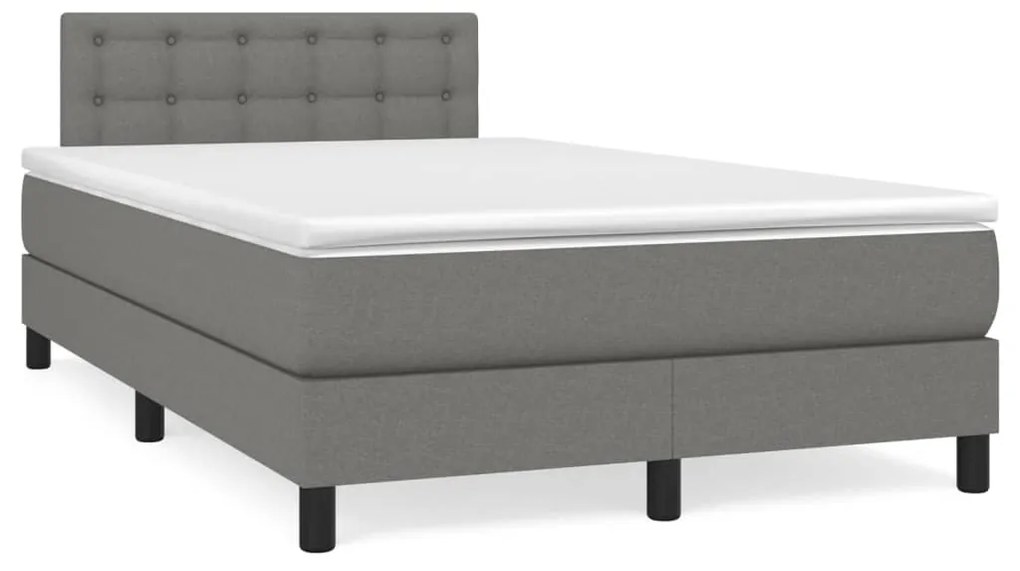 ΚΡΕΒΑΤΙ BOXSPRING ΜΕ ΣΤΡΩΜΑ ΣΚΟΥΡΟ ΓΚΡΙ 120X200 ΕΚ. ΥΦΑΣΜΑΤΙΝΟ 3140362