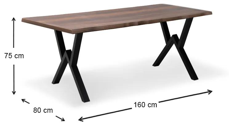 Τραπέζι Walter Megapap Mdf - μεταλλικό χρώμα καρυδί 160x80x75εκ. - Μέταλλο - GP038-0004,2