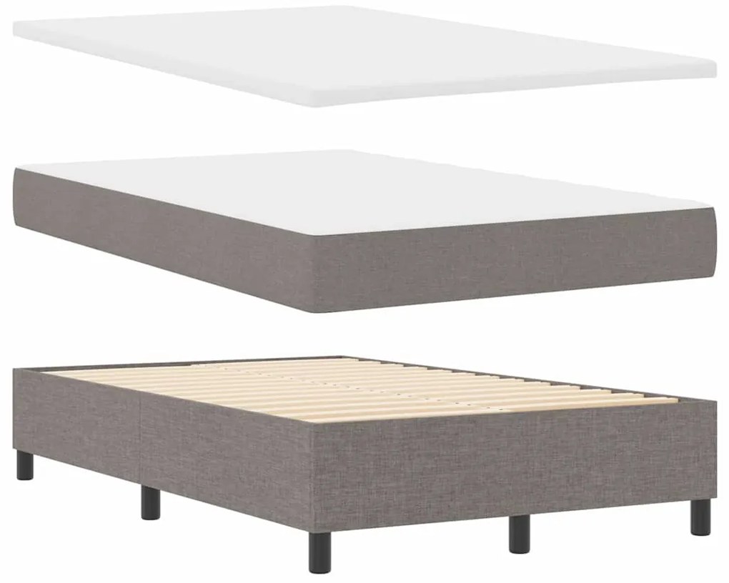 vidaXL Κρεβάτι με ελατήρια με στρώμα Taupe 120 x 190 cm ύφασμα