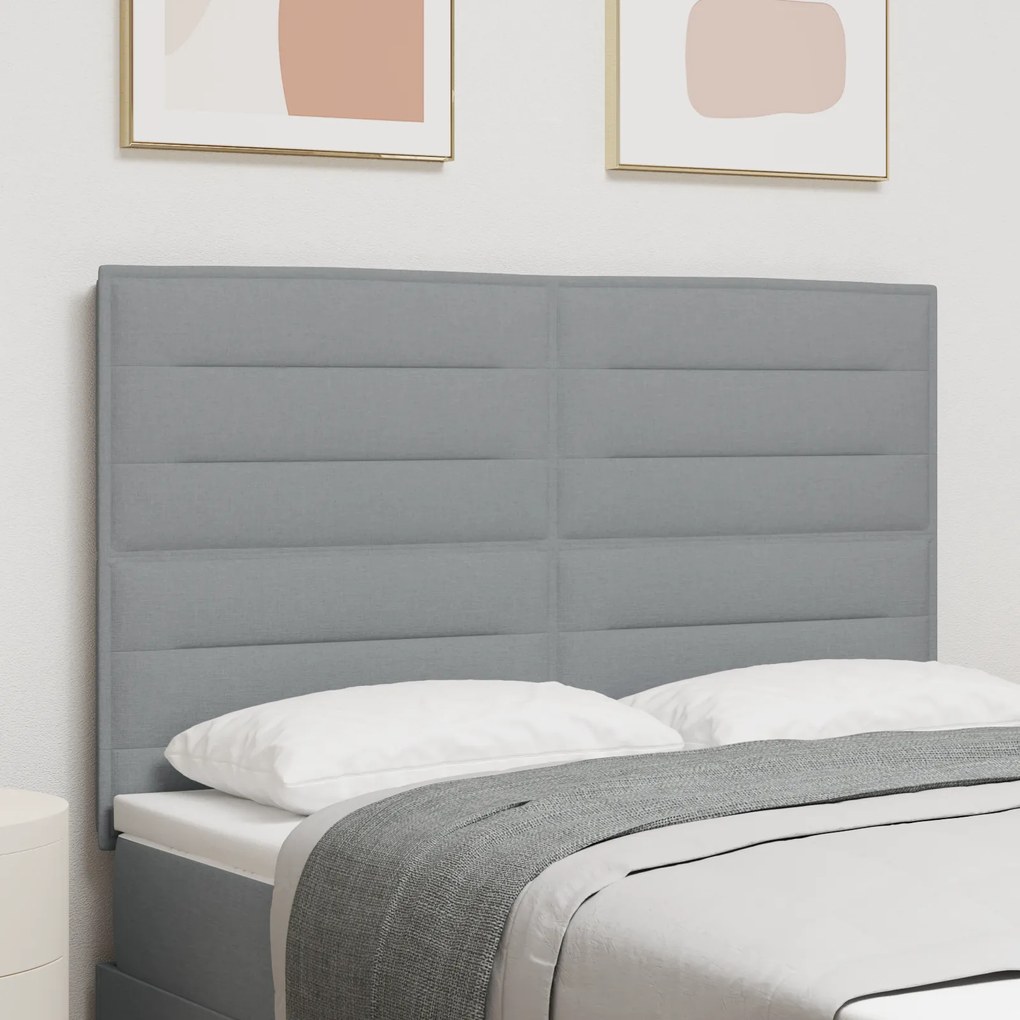 vidaXL Κεφαλάρι Ρυθμιζόμενο Ύψος Ανοιχτό γκρι 140 cm ύφασμα