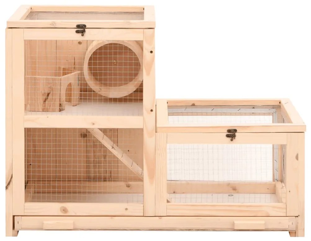 vidaXL Κλουβί Χάμστερ 81 x 40 x 60 εκ. από Μασίφ Ξύλο Ελάτης
