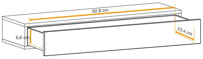 Sunset Ράφι Υποδοχής με Συρτάρι Καφέ 100x15x30