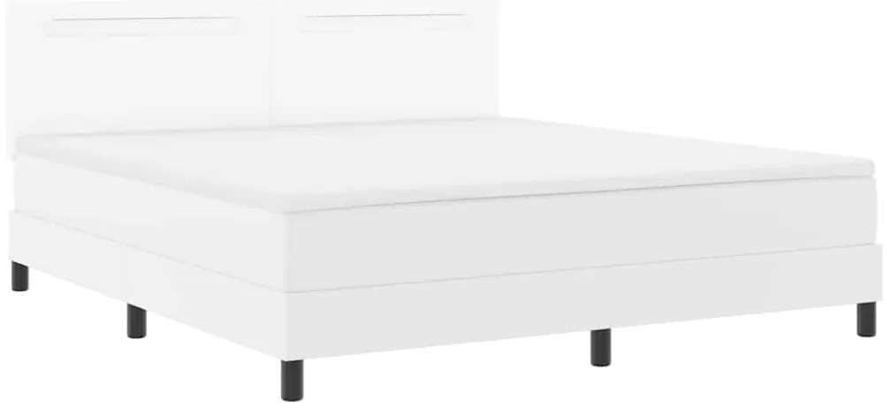 vidaXL Κρεβάτι με Στρώμα με στρώμα Λευκό 180 x 200 cm Τεχνητό δέρμα