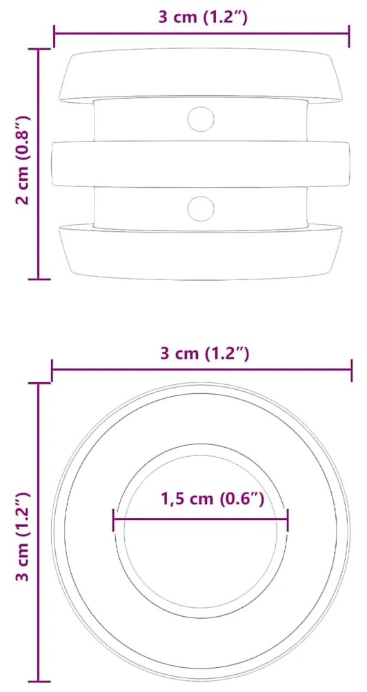 vidaXL Καθιστικά Ποδοσφαίρου Μπουλόνια 3 x 3 x 2 εκ. Μανίκι 16 pcs