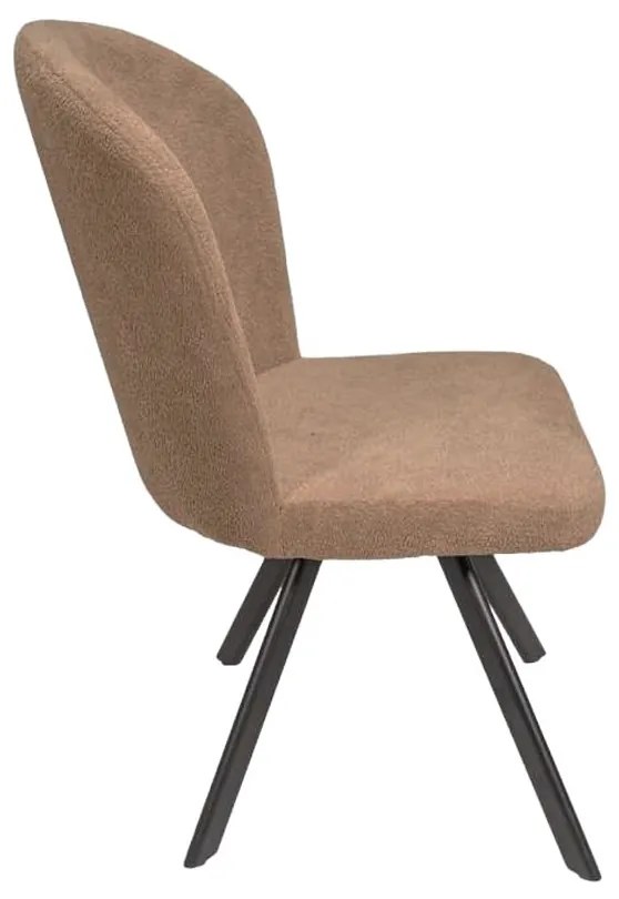 Καρέκλα Τραπεζαρίας BARKA Ύφασμα Μπουκλέ Καφέ 50x60x87εκ. 4αδα 50x60x87 εκ.