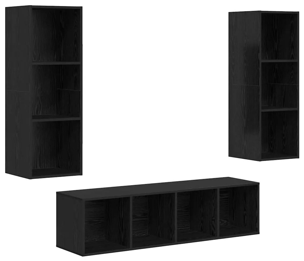vidaXL Σετ επίπλου τηλεόρασης 3 pcs Μαύρη δρυς 37 x 37 x 142.5 εκ