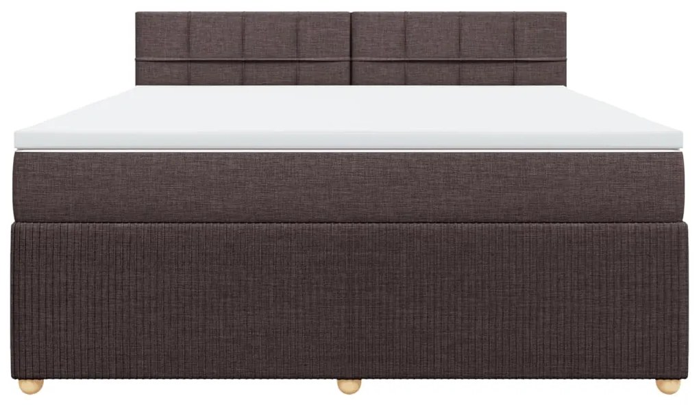 vidaXL Κρεβάτι Boxspring με Στρώμα Σκούρο Καφέ 180x200 εκ Υφασμάτινο