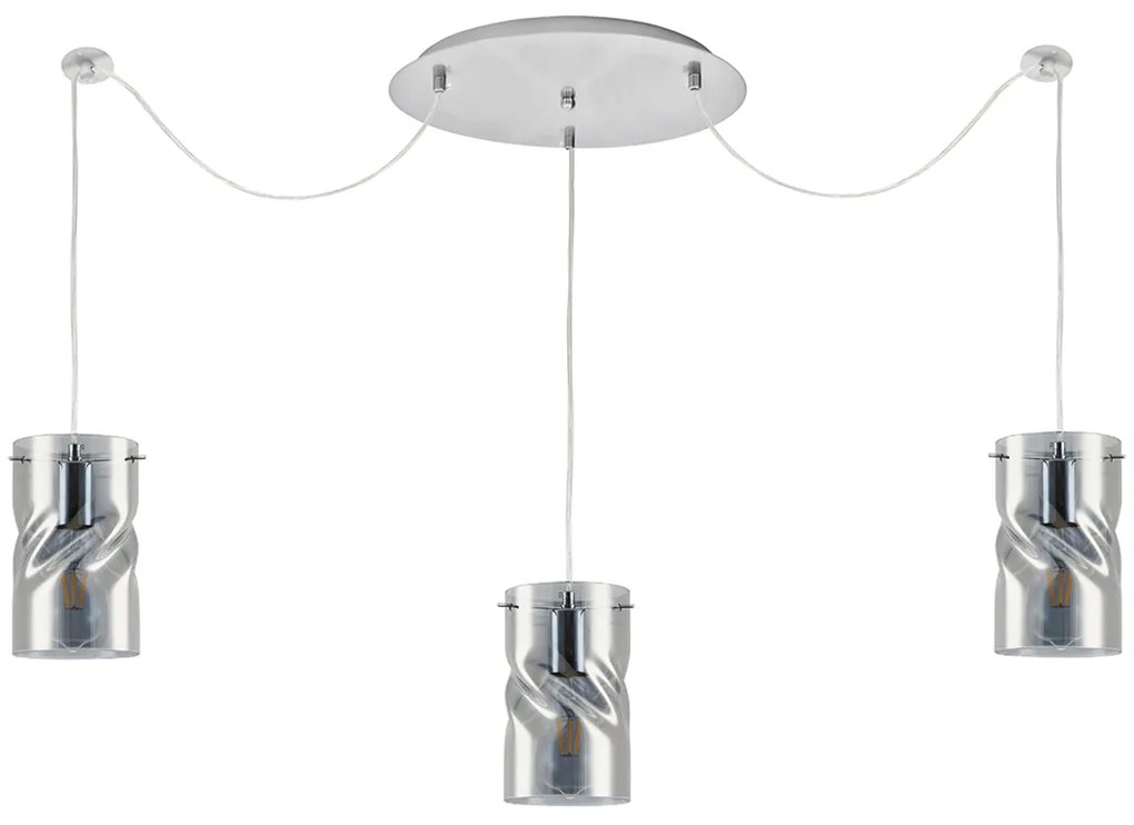 Φωτιστικό Οροφής Τρίφωτο Homelighting Twist 77-8182 Smokey