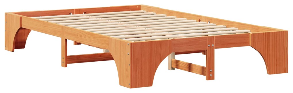 vidaXL Καφέ Κρεβάτι 120x200 cm από Μασίφ Ξύλο Πεύκου