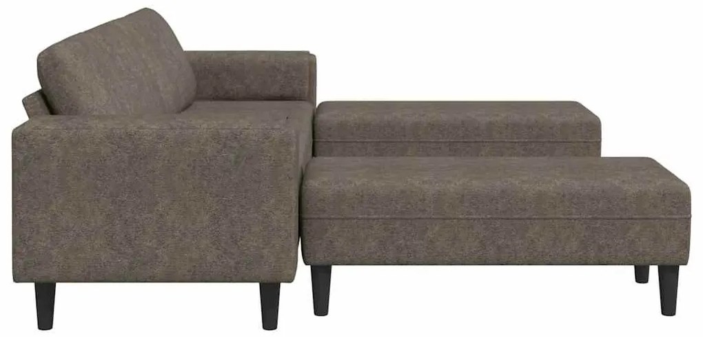 vidaXL Σετ Καναπέ 3 pcs Σκούρο γκρι Ψεύτικο σουέτ δέρμα
