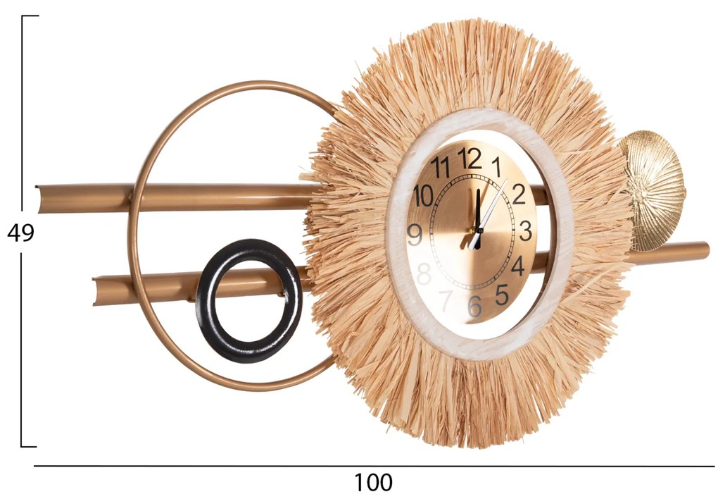 ΡΟΛΟΙ ΤΟΙΧΟΥ HM4200 ΜΕΤΑΛΛΟ &amp; ΙΝΕΣ RAFFIA ΣΕ ΓΗΙΝΑ ΧΡΩΜΑΤΑ 100x49Υεκ.