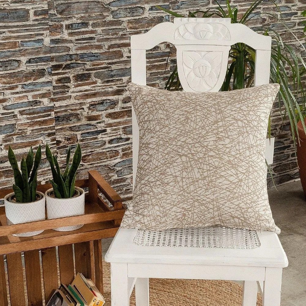 Μαξιλαροθήκη Διακοσμητική Potenza 02 Beige Teoran 43X43 Cotton-Polyester