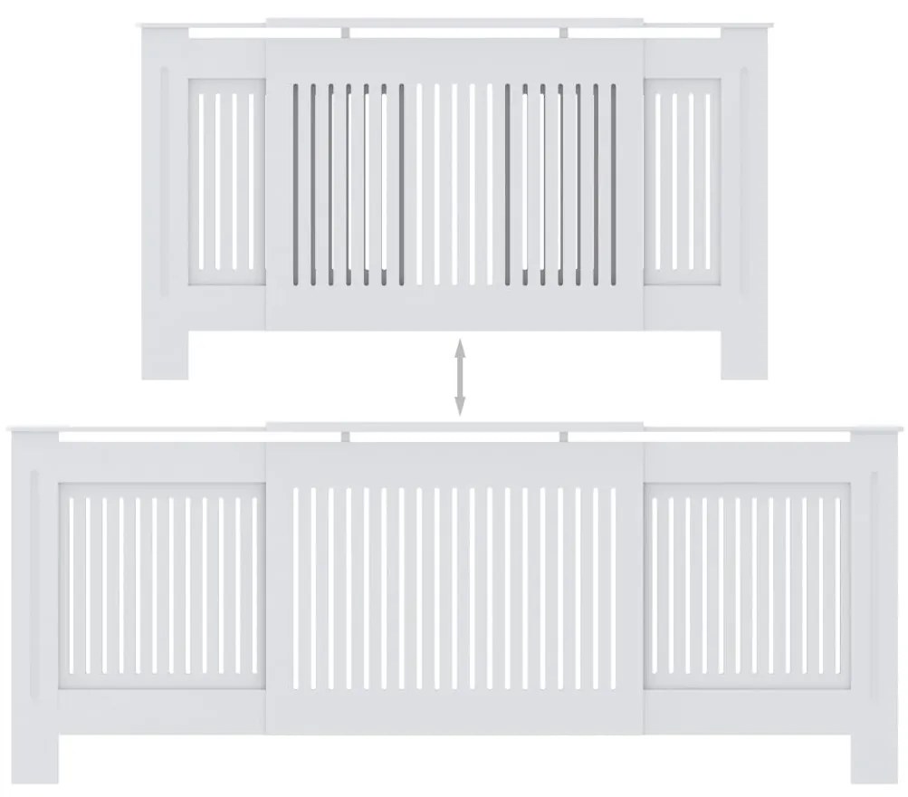 vidaXL Κάλυμμα Καλοριφέρ Λευκό 205 εκ. από MDF