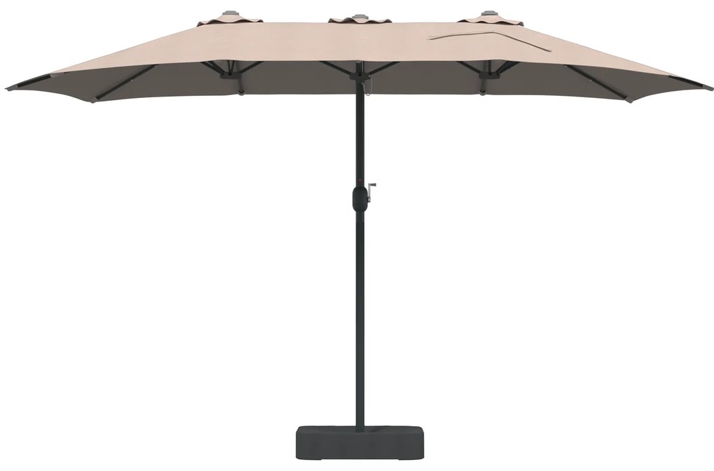 vidaXL Ομπρέλα Κήπου Taupe 385 x 209 x 244 εκατοστά ύφασμα