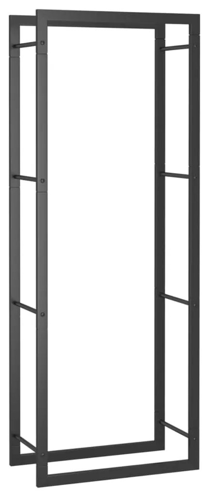 Ραφιέρα Καυσόξυλων Ματ Μαύρο 50x28x132 εκ. Ατσάλι 350306