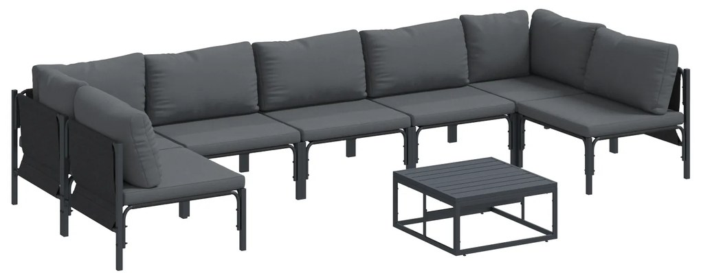 vidaXL Σετ Καναπέ Κήπου 8 pcs Ανθρακί Ατσάλι