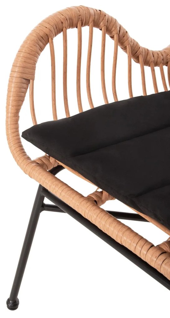 ΠΟΛΥΘΡΟΝΑ ΣΤΥΛ ΜΠΕΡΖΕΡΑΣ ALLEGRA  P.E.RATTAN ΜΠΕΖ-ΜΑΥΡΟ ΜΕΤΑΛΛΟ 66x59x90Υεκ. 66x59x90 εκ.