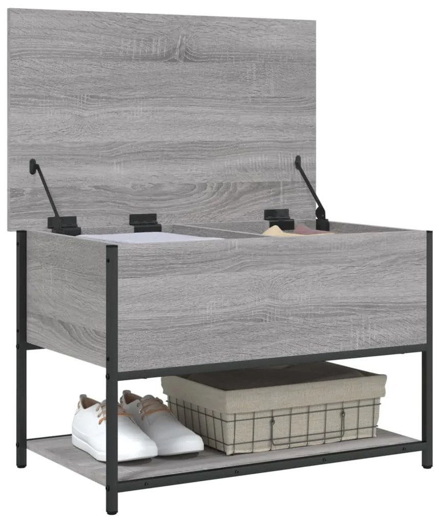 vidaXL Παγκάκι Αποθήκευσης Γκρι Sonoma 70x42,5x47εκ Επεξεργασμένο Ξύλο