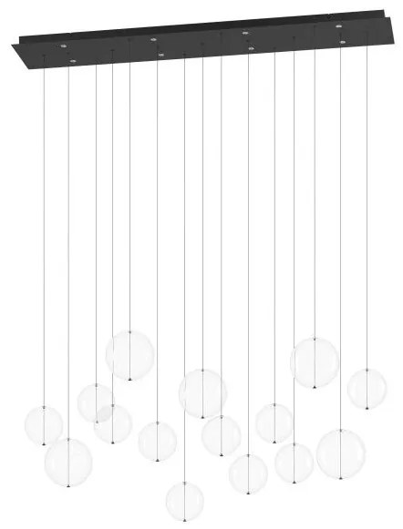 Κρεμαστό Φωτιστικό Οροφής 8xLED 5,4W Μαύρο Ορθογώνιο Dimmable Espardello 390334 Eglo 390334 Μαύρο