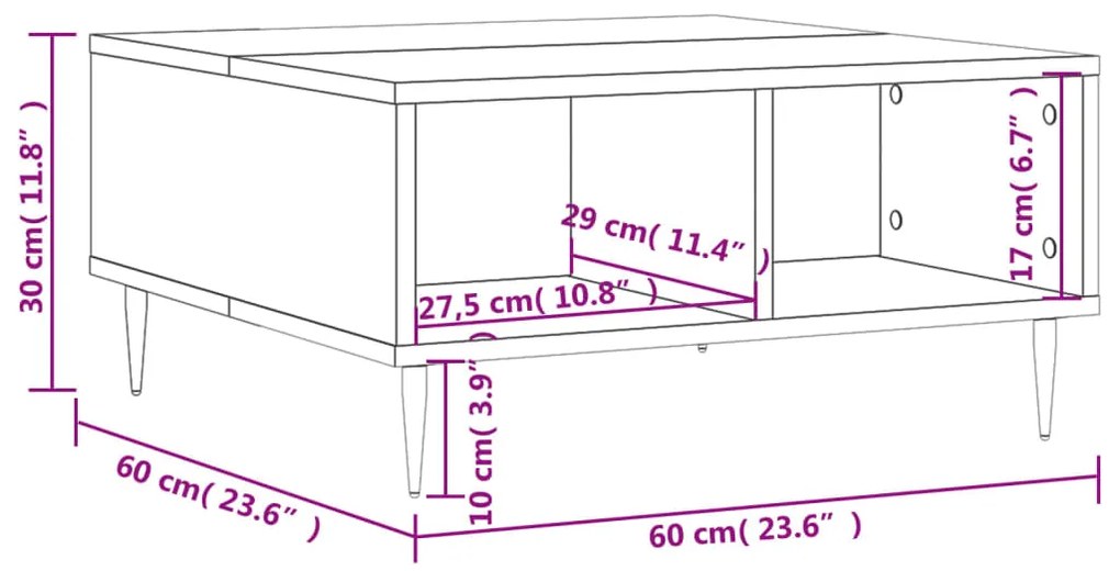 ΤΡΑΠΕΖΑΚΙ ΣΑΛΟΝΙΟΥ ΓΚΡΙ ΣΚΥΡ. 60X60X30 ΕΚ. ΕΠΕΞΕΡΓΑΣΜΕΝΟ ΞΥΛΟ 827032