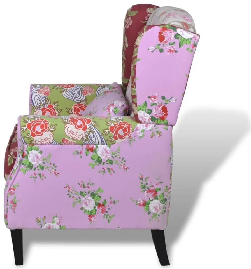 vidaXL Μπερζέρα με Σχέδιο Patchwork Υφασμάτινη