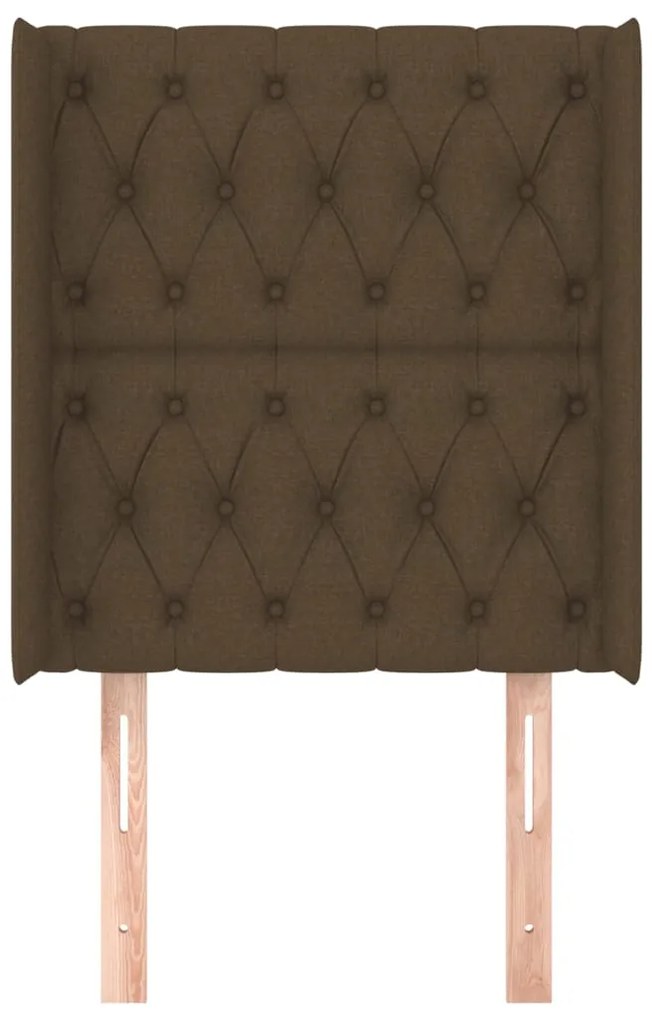 vidaXL Κεφαλάρι με Πτερύγια Σκούρο Καφέ 83x16x118/128 εκ. Υφασμάτινο