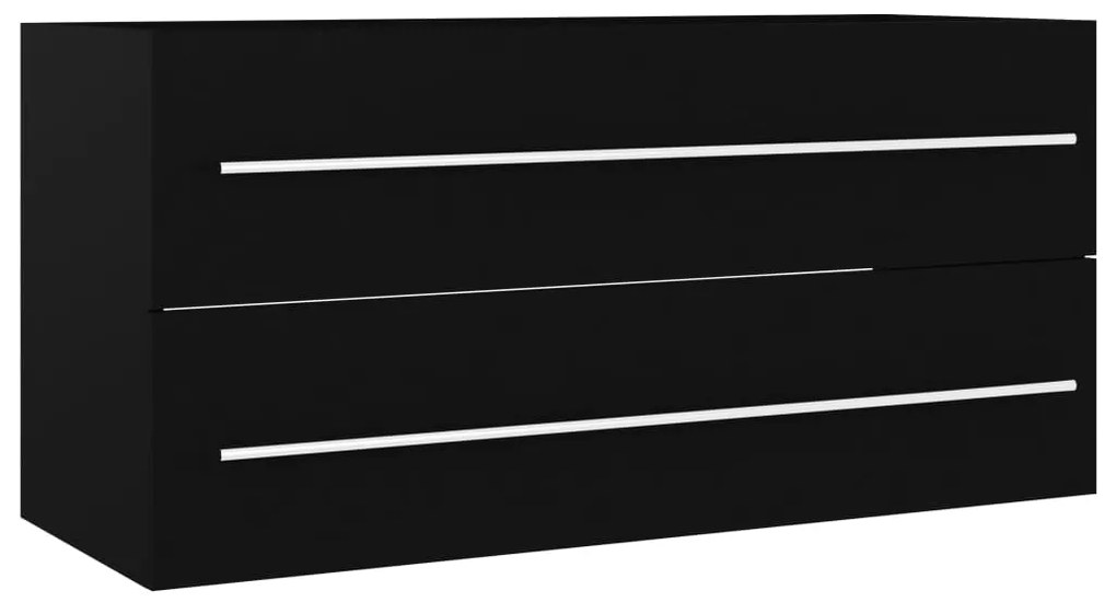 vidaXL Ντουλάπι Νιπτήρα Μαύρο 100 x 38,5 x 48 εκ. από Επεξ. Ξύλο
