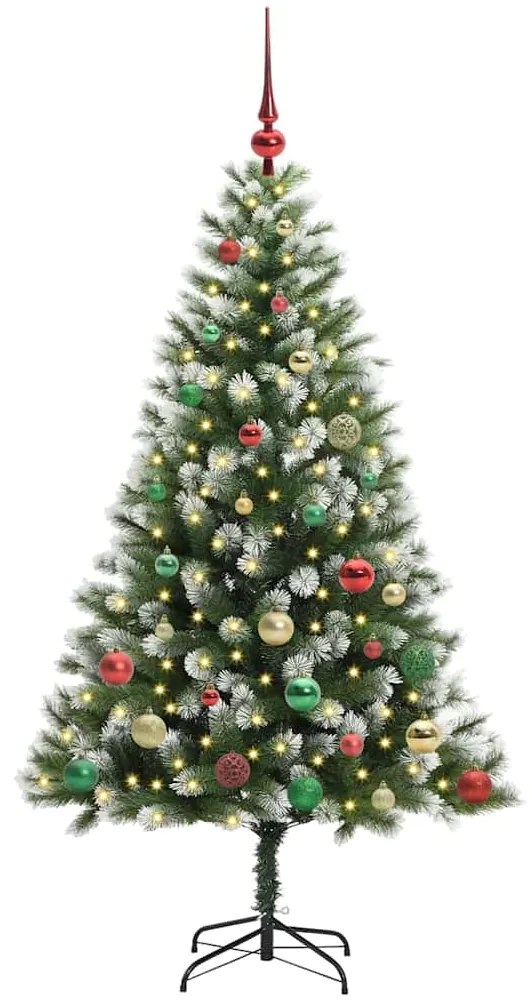 vidaXL Τεχνητό Δέντρο Χριστουγέννων με μέρη που αναδιπλώνονται και χιονάκι