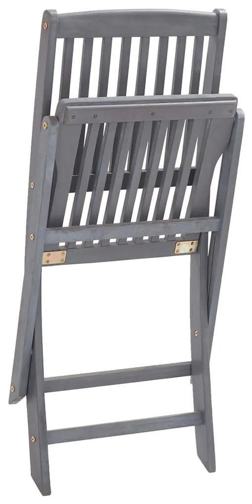 Καρέκλες Εξ. Χώρου Πτυσσόμενες 2 τεμ. Ξύλο Ακακίας &amp; Μαξιλάρια - Ανθρακί