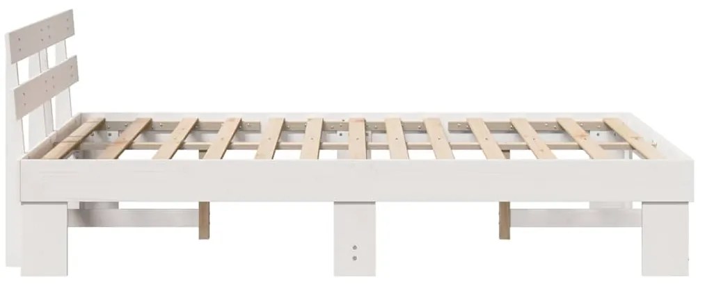 vidaXL Σκελετός Κρεβατιού με κεφαλάρι Λευκό 120 x 190 cm