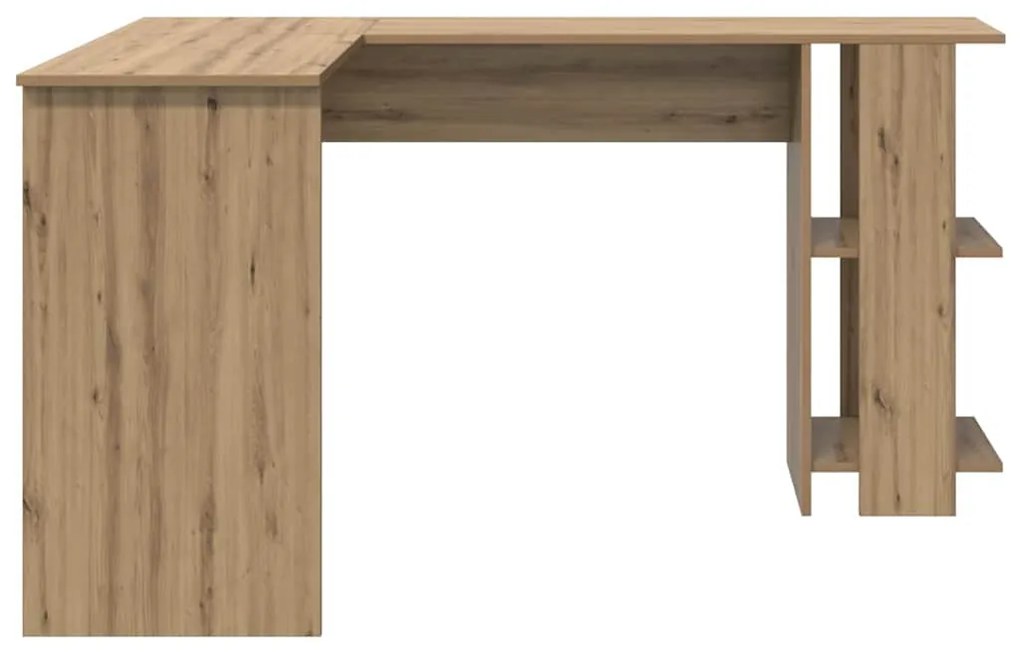 vidaXL Γωνιακό Γραφείο με Αποθήκευση artisan δρυς 140 x 113.5 x 75 εκ.