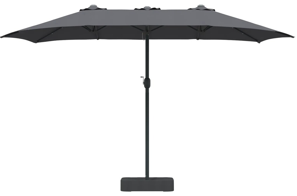 vidaXL Ομπρέλα Κήπου Ανθρακί 385 x 209 x 244 εκατοστά ύφασμα