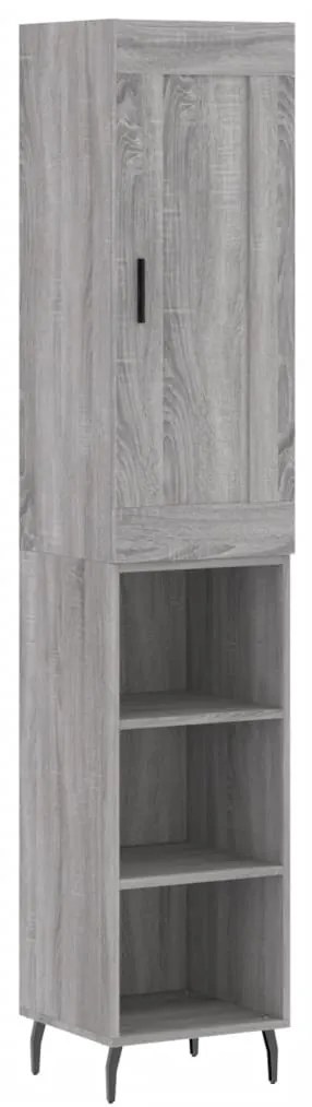 vidaXL Μπουφές Sonoma Γκρι 34,5 x 34 x 180 εκ. από Επεξεργασμένο Ξύλο