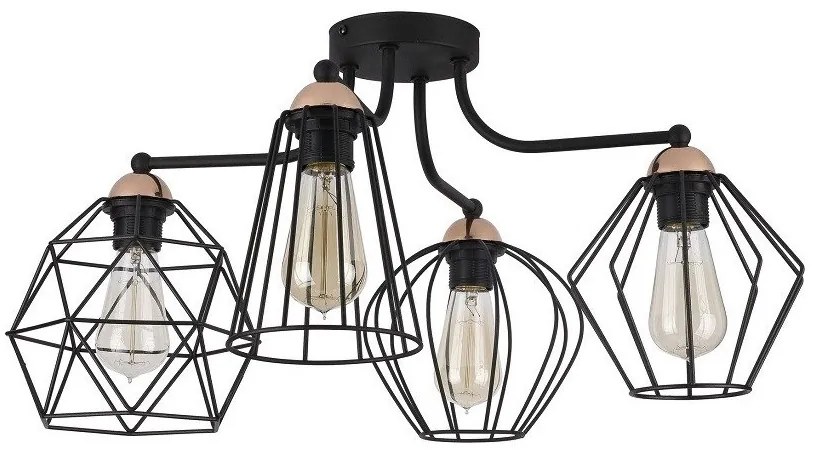 Φωτιστικό Οροφής 4-φωτο GALAXY μαύρο πλέγμα TK Lighting-1645-Μαύρο 1645