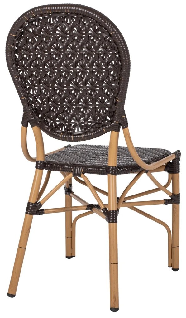 ΚΑΡΕΚΛΑ ΑΛΟΥΜΙΝΙΟΥ BAMBOO LOOK ΜΕ ΚΑΦΕ PE RATTAN  47x58x95Yεκ.