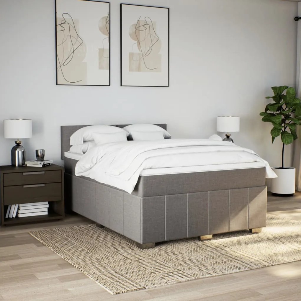 ΚΡΕΒΑΤΙ BOXSPRING ΜΕ ΣΤΡΩΜΑ TAUPE 140X200 ΕΚ. ΥΦΑΣΜΑΤΙΝΟ 3287088