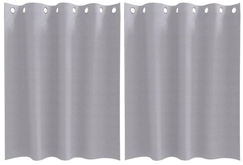 vidaXL Κουρτίνες 2 pcs Μεταλλικό Γκρι 140 x 140 cm Πολυεστέρας