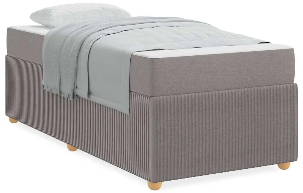 vidaXL Σκελετός Κρεβατιού με στρώμα Taupe 90 x 200 cm ύφασμα