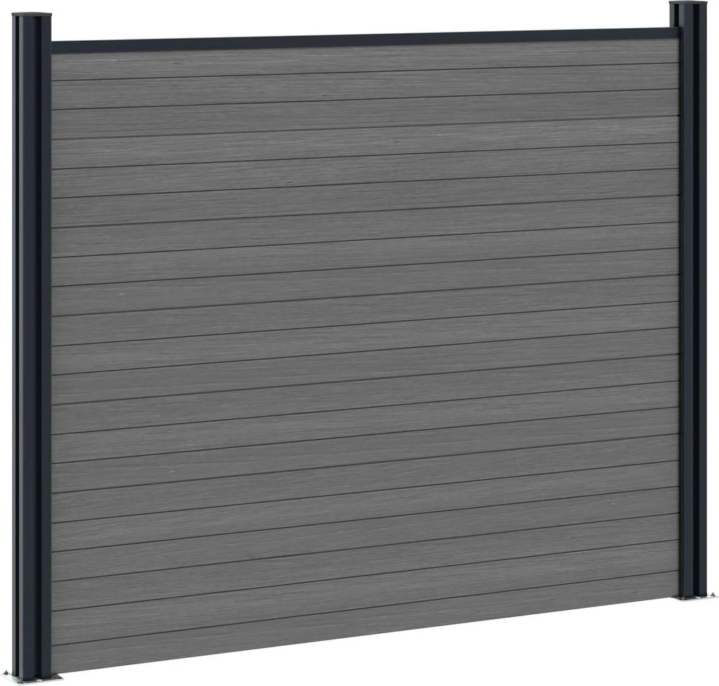 vidaXL Πάνελ Φράχτη 8 pcs WPC και Αλουμίνιο Γκρι