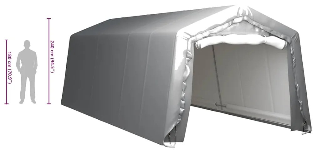 vidaXL Τέντα Αποθήκευσης Γκρι 300 x 750 εκ. Ατσάλινη