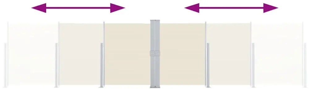 vidaXL Σκίαστρο Πλαϊνό Συρόμενο Κρεμ 140 x 600 εκ.