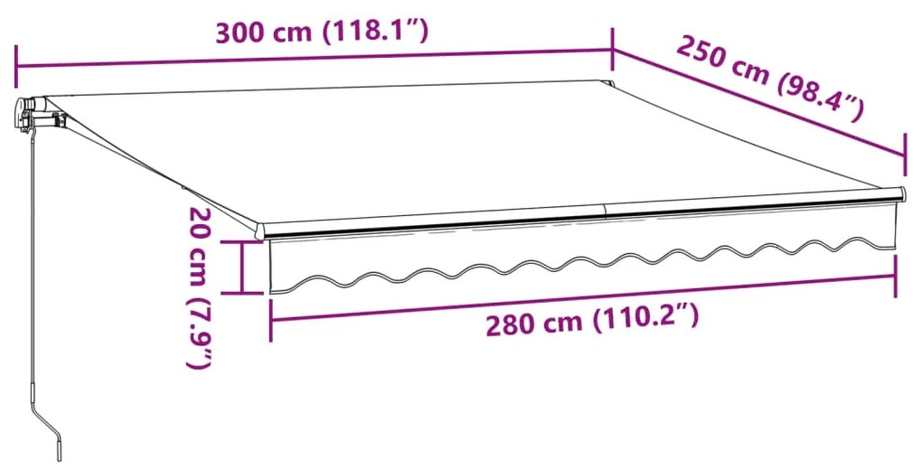 ΤΕΝΤΑ ΠΤΥΣΣΟΜΕΝΗ ΧΕΙΡΟΚΙΝΗΤΗ ΜΕ LED ΚΑΦΕ 300X250 ΕΚ. 3215741