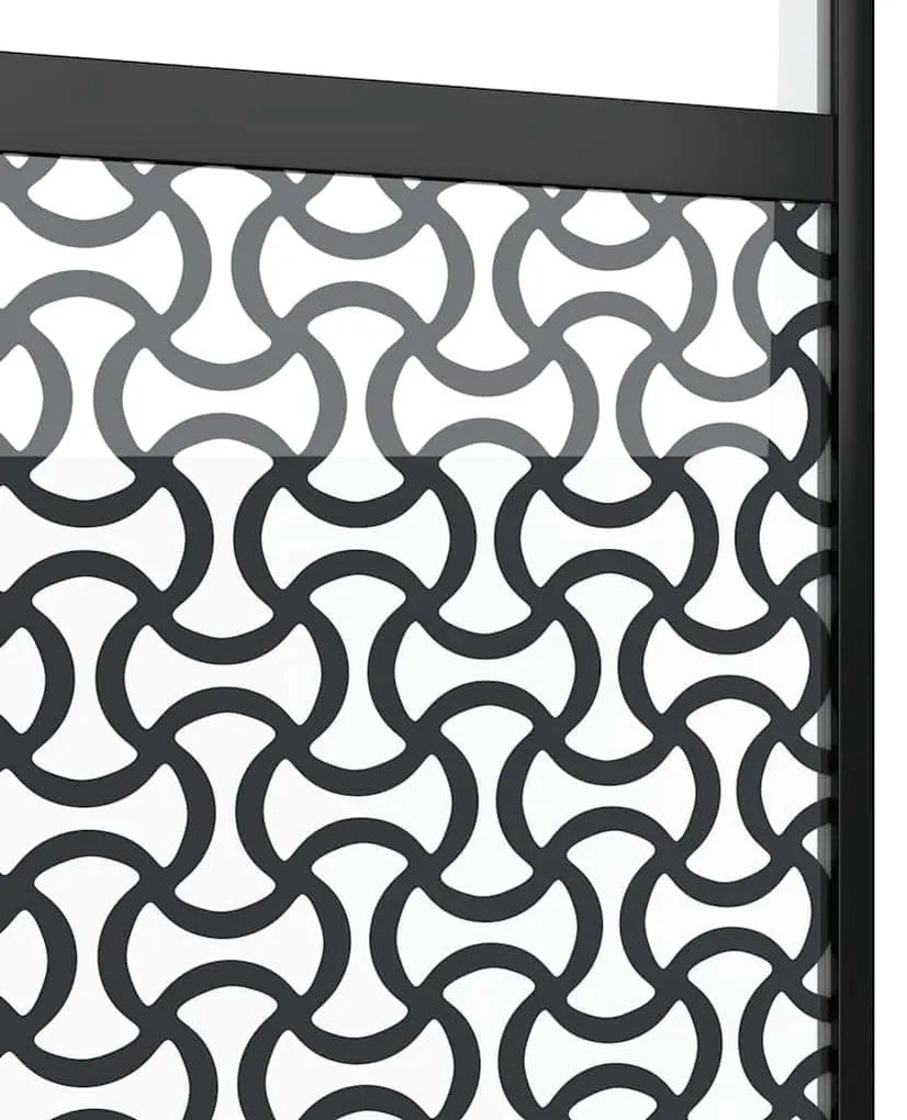vidaXL Συρόμενη Πόρτα Μαύρο 76 x 205 cm Tempered γυαλί, Αλουμίνιο