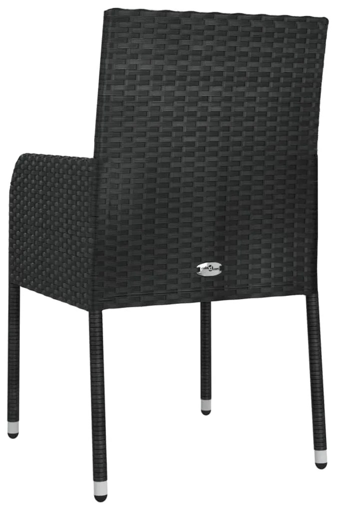 vidaXL Καρέκλες Κήπου 4 τεμ. Μαύρο από Συνθετικό Ρατάν με Μαξιλάρια