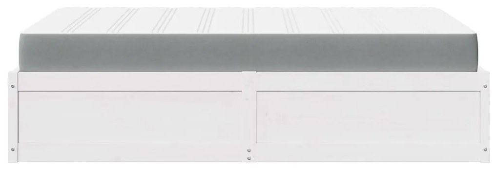 vidaXL Κρεβάτι με Στρώμα Λευκό 120x190 εκ Μασίφ Ξύλο Πεύκου