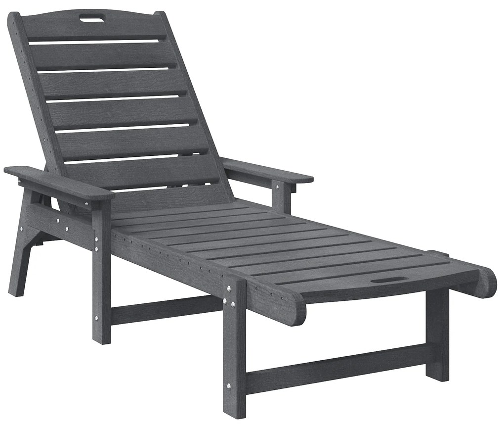 vidaXL Ξαπλώστρα Ανοιχτό γκρι 53x162x98.5 εκ. HDPE