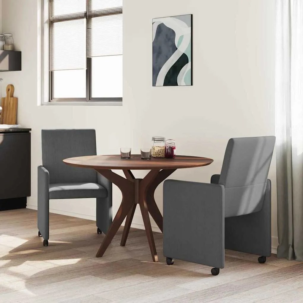 vidaXL Καρέκλες Φαγητού με Ρόδες 2 pcs Σκούρο γκρι 57 x 66 x 94 εκ