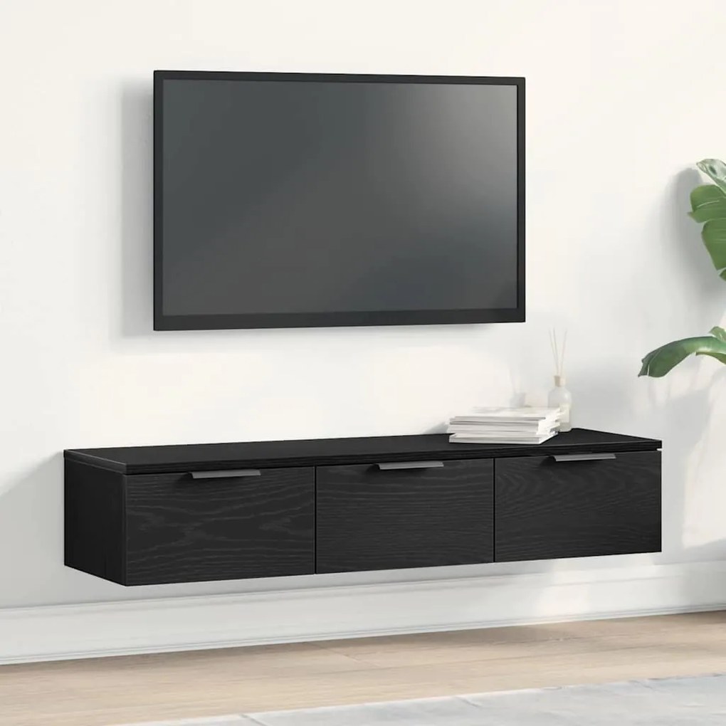 vidaXL Ντουλάπα Τοίχου Μαύρη Οξυά 102 x 30 x 20 εκ. Επεξεργασμένο ξύλο